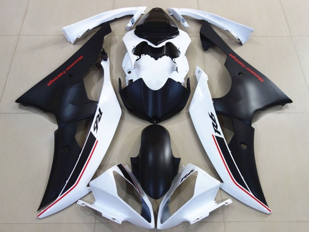 Carenado Moto Yamaha YZF R6 2008-2016 - Blanco Negro Mate Rojo