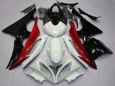 Carenado Moto Yamaha YZF R6 2008-2016 - Blanco Rojo Negro Brillante