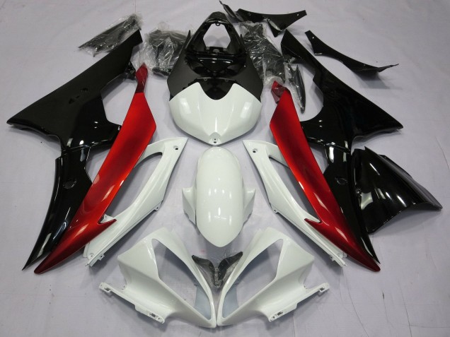 Carenado Moto Yamaha YZF R6 2008-2016 - Blanco Rojo Negro Brillante