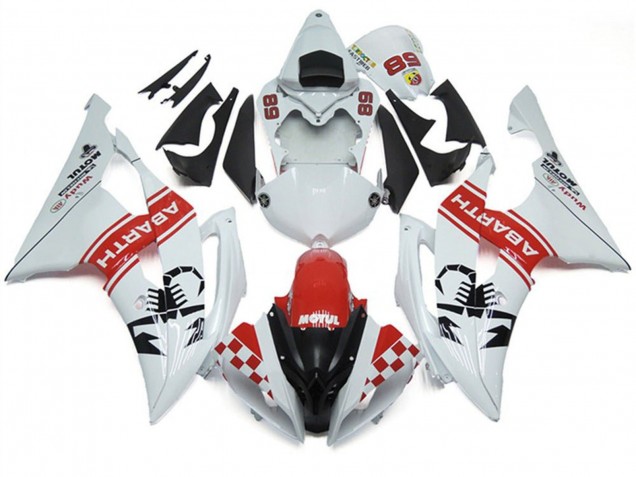 Carenado Moto Yamaha YZF R6 2008-2016 - Blanco Rojo Negro Motul Michelin Abarth 89