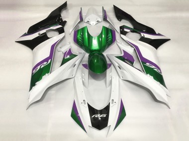 Carenado Moto Yamaha YZF R6 2017-2023 - Blanco Verde Púrpura Negro