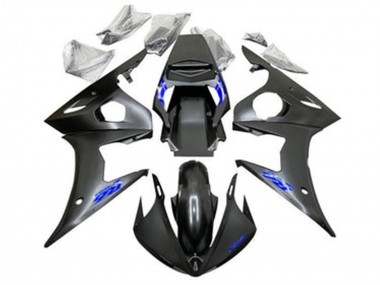 Carenado Moto Yamaha YZF R6 2005 - Negro Mate Azul