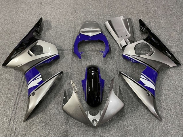 Carenado Moto Yamaha YZF R6 2005 - Plata Azul Negro Blanco