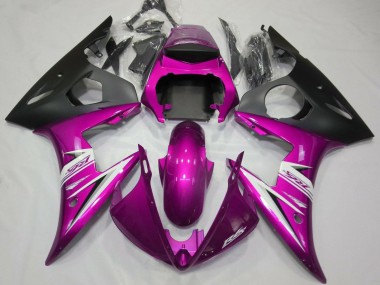 Carenado Moto Yamaha YZF R6 2005 - Rosa Negro Mate Blanco