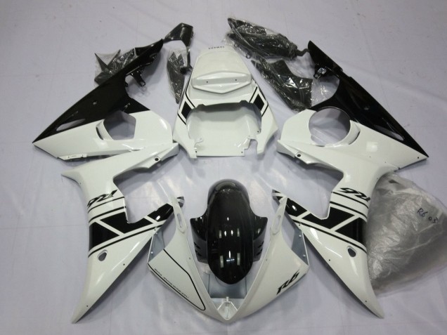 Carenado Moto Yamaha YZF R6 2003-2004 - Blanco Negro Brillante