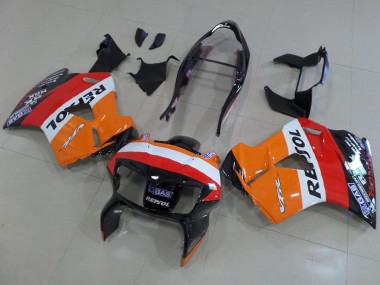 Carenado Moto Honda VFR 800 1998-2001 - Naranja Blanco Rojo Negro Brillante Repsol