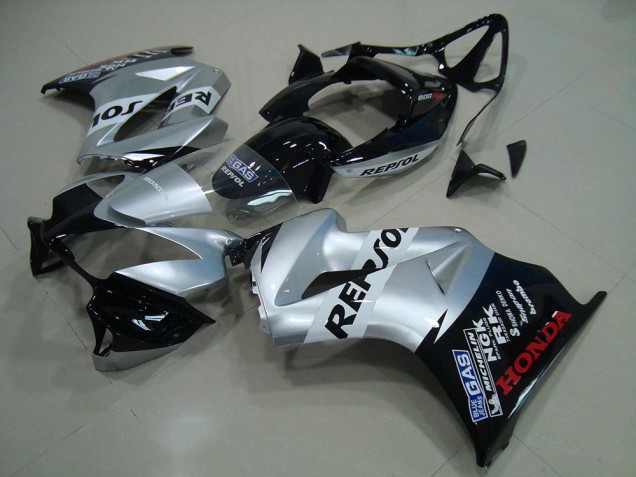 Carenados Moto Honda VFR 800 2002-2013 - Plata Negro Brillante Repsol