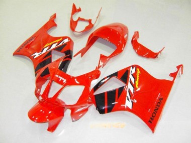 Carenados Moto Honda VTR1000 2000-2006 - Rojo Negro Brillante Raya