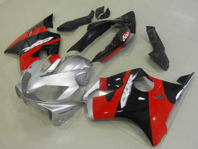 Carenado Moto Honda CBR600 F4i 2004-2007 - Plata Rojo Negro Brillante