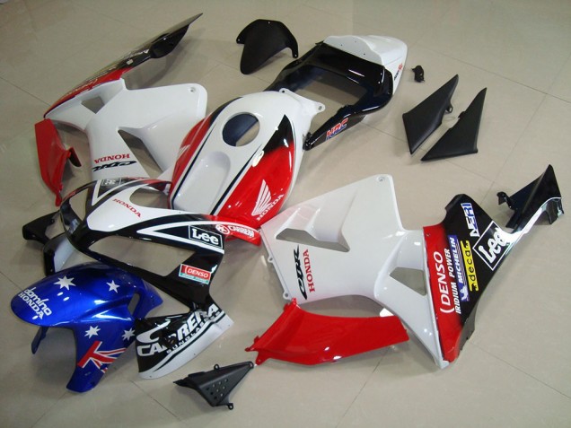 Carenado Moto Honda CBR600RR 2003-2004 - Blanco Rojo Azul Negro Brillante Estrella Lee