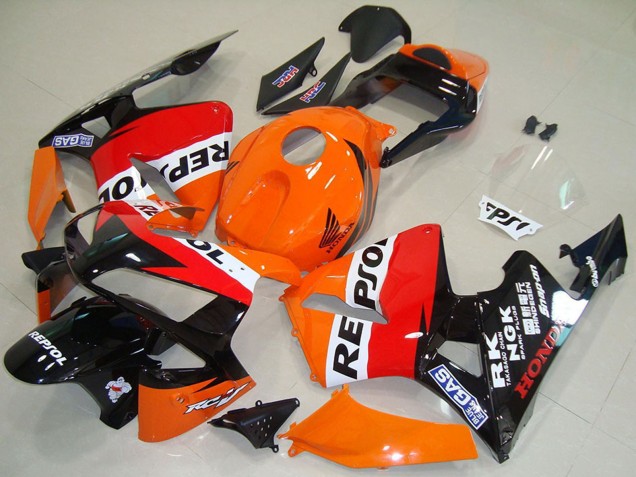 Carenados Moto Honda CBR600RR 2003-2004 - Naranja Blanco Rojo Negro Brillante Repsol