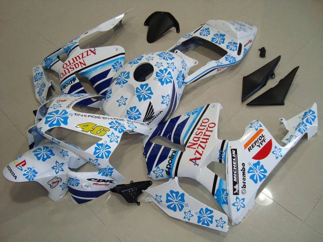 Carenado Moto Honda CBR600RR 2003-2004 - Blanco Azul Rojo Nastro Azzurro