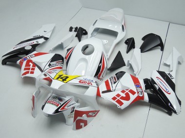 Carenado Moto Honda CBR600RR 2003-2004 - Blanco Rojo Amarillo Negro Brillante Givi 14