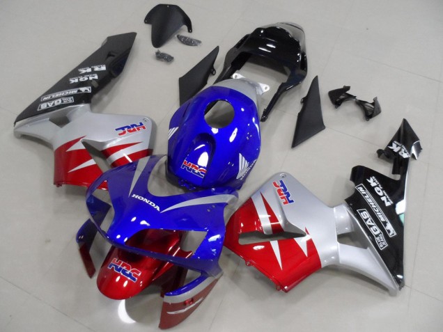 Carenado Moto Honda CBR600RR 2003-2004 - Plata Rojo Azul Negro Brillante HRC