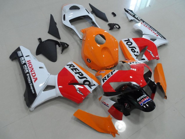 Carenado Moto Honda CBR600RR 2003-2004 - Naranja Blanco Rojo Negro Brillante Repsol HRC
