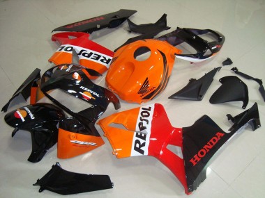 Kits Carenados Moto Honda CBR600RR 2005-2006 - Naranja Blanco Rojo Negro Brillante Repsol