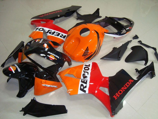 Kits Carenados Moto Honda CBR600RR 2005-2006 - Naranja Blanco Rojo Negro Brillante Repsol
