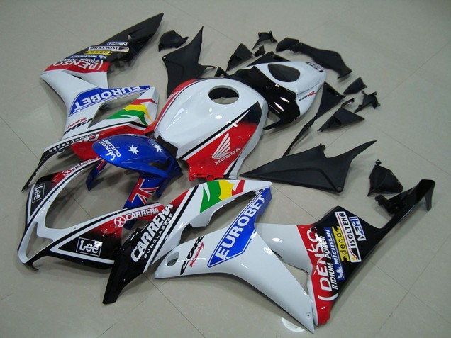 Carenado Moto Honda CBR600RR 2007-2008 - Blanco Rojo Azul Negro Brillante EuroBet