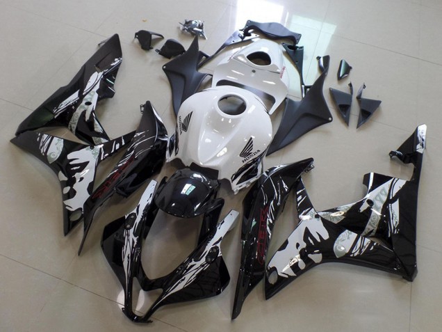 Carenado Moto Honda CBR600RR 2007-2008 - Blanco Negro Brillante Leyla