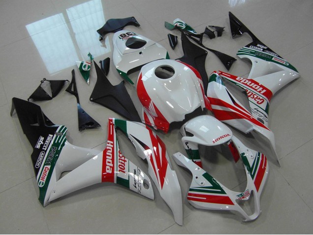 Carenado Moto Honda CBR600RR 2007-2008 - Blanco Rojo Verde Negro Brillante Castrol 38