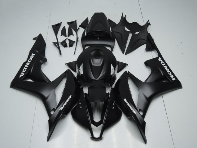 Carenado Moto Honda CBR600RR 2007-2008 - Negro Mate Blanco Calcomanías