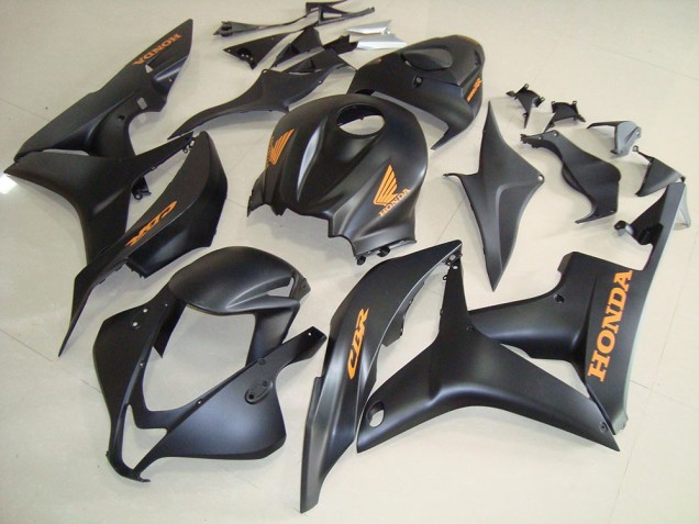 Carenado Moto Honda CBR600RR 2007-2008 - Negro Mate Oro Calcomanías