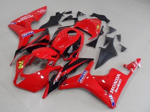 Carenado Moto Honda CBR600RR 2007-2008 - Rojo Negro Brillante Carrera Unlimited Parts 74