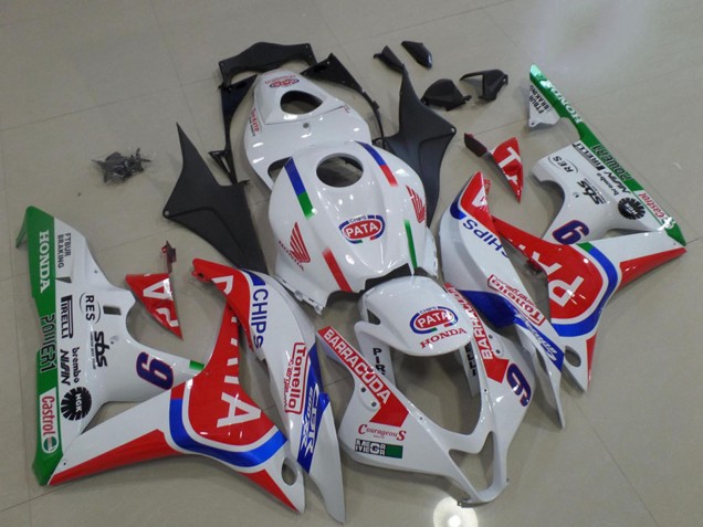 Carenado Moto Honda CBR600RR 2007-2008 - Blanco Rojo Azul Verde Pata 6