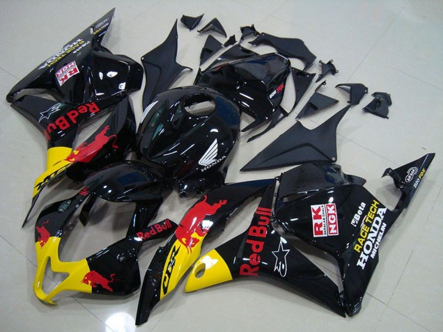 Carenados Moto Honda CBR600RR 2009-2012 - Negro Brillante Amarillo Rojo Bull