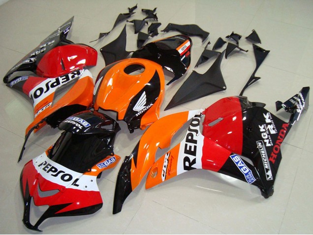 Carenados Moto Honda CBR600RR 2009-2012 - Naranja Blanco Rojo Negro Brillante Repsol