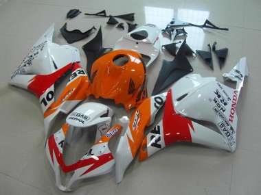 Kit Carenado Moto Honda CBR600RR 2009-2012 - Naranja Blanco Rojo Negro Brillante Repsol