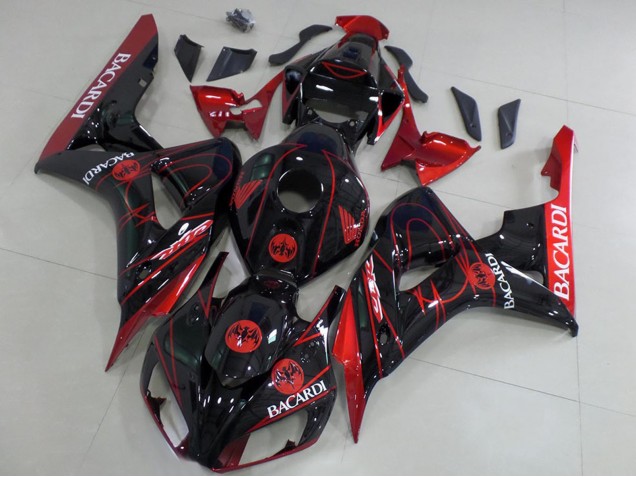 Carenado Moto Honda CBR1000RR 2006-2007 - Rojo Negro Brillante Bacardi