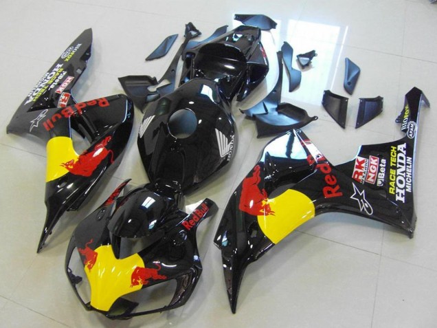 Carenado Moto Honda CBR1000RR 2006-2007 - Negro Brillante Amarillo Rojo Bull