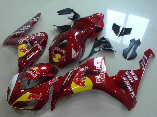 Carenado Moto Honda CBR1000RR 2006-2007 - Rojo Amarillo Blanco Rojo Bull