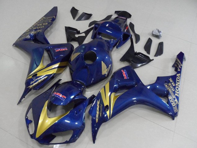 Carenado Moto Honda CBR1000RR 2006-2007 - Azul Oscuro Oro Raya