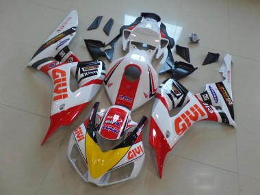 Carenado Moto Honda CBR1000RR 2006-2007 - Blanco Rojo Amarillo Negro Brillante Givi HRC