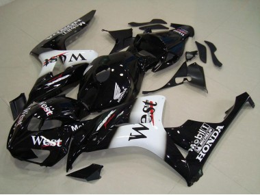 Carenado Moto Honda CBR1000RR 2006-2007 - Negro Brillante Blanco West