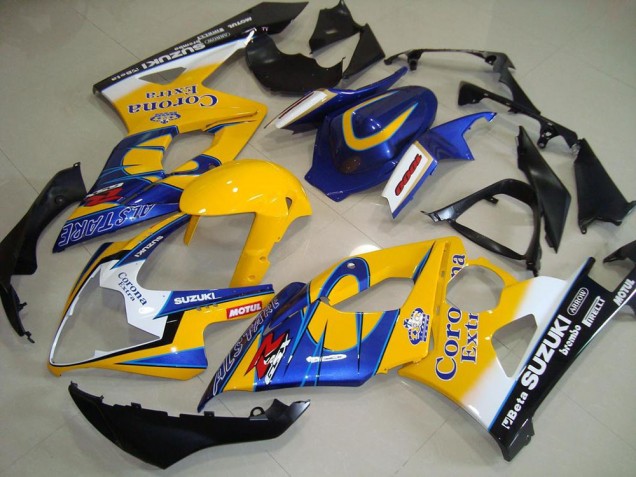 Carenado Moto Suzuki GSXR 1000 2005-2006 - Amarillo Blanco Negro Corona