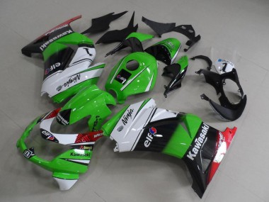 Carenado Moto Kawasaki ZX250R 2008-2012 - Blanco Verde Negro Rojo Elf