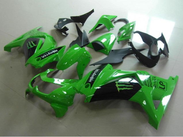 Carenado Moto Kawasaki ZX250R 2008-2012 - Verde Negro Brillante Monstruo