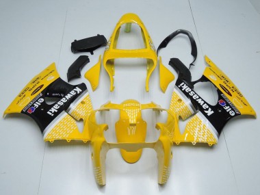 Carenado Moto Kawasaki ZX6R 2000-2002 - Amarillo Blanco Negro Elf Bridgestone