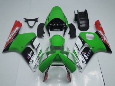 Carenado Moto Kawasaki ZX6R 2003-2004 - Verde Blanco Negro Rojo Motocard