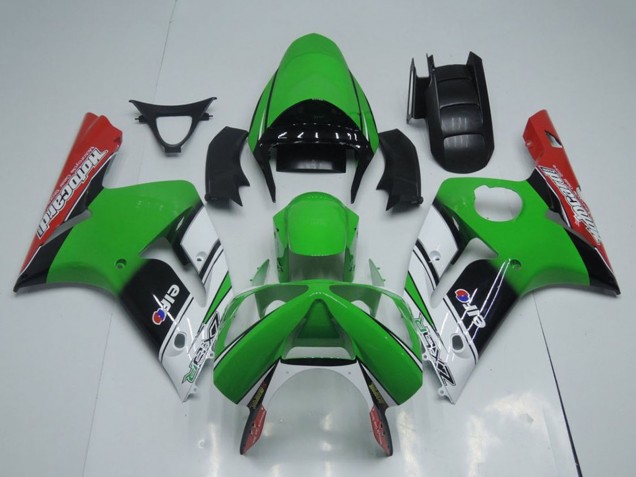 Carenado Moto Kawasaki ZX6R 2003-2004 - Verde Blanco Negro Rojo Motocard
