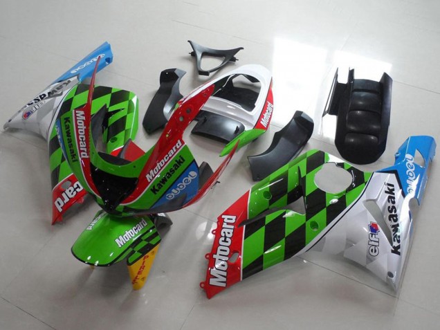 Carenado Moto Kawasaki ZX6R 2003-2004 - Blanco Rojo Verde Azul Negro Motocard