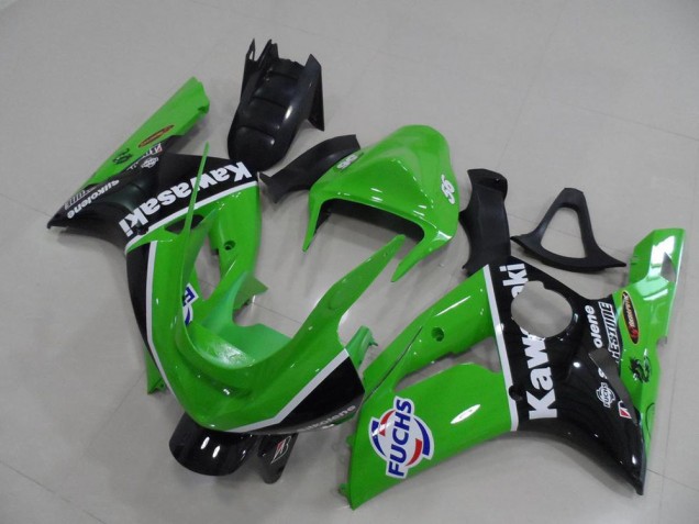 Carenado Moto Kawasaki ZX6R 2003-2004 - Verde Blanco Negro Fuchs