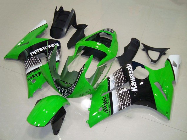 Carenados Moto Kawasaki ZX6R 2003-2004 - Verde Blanco Negro