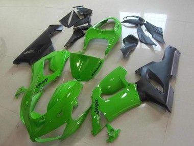 Carenado Moto Kawasaki ZX6R 2005-2006 - Verde Negro Mate