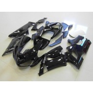 Carenado Moto Kawasaki ZX6R 2005-2006 - Negro Brillante Plata Calcomanías