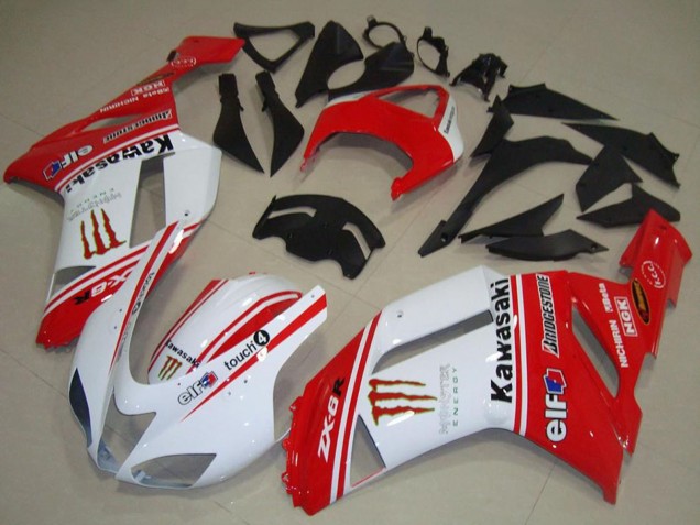Carenado Moto Kawasaki ZX6R 2007-2008 - Rojo Blanco