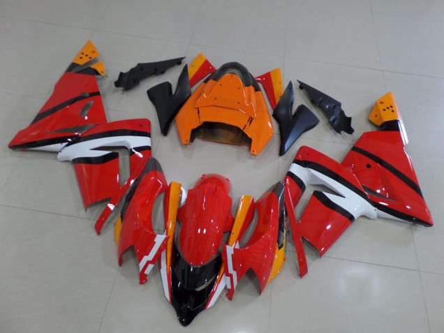 Carenado Moto Kawasaki ZX10R 2004-2005 - Naranja Negro Blanco